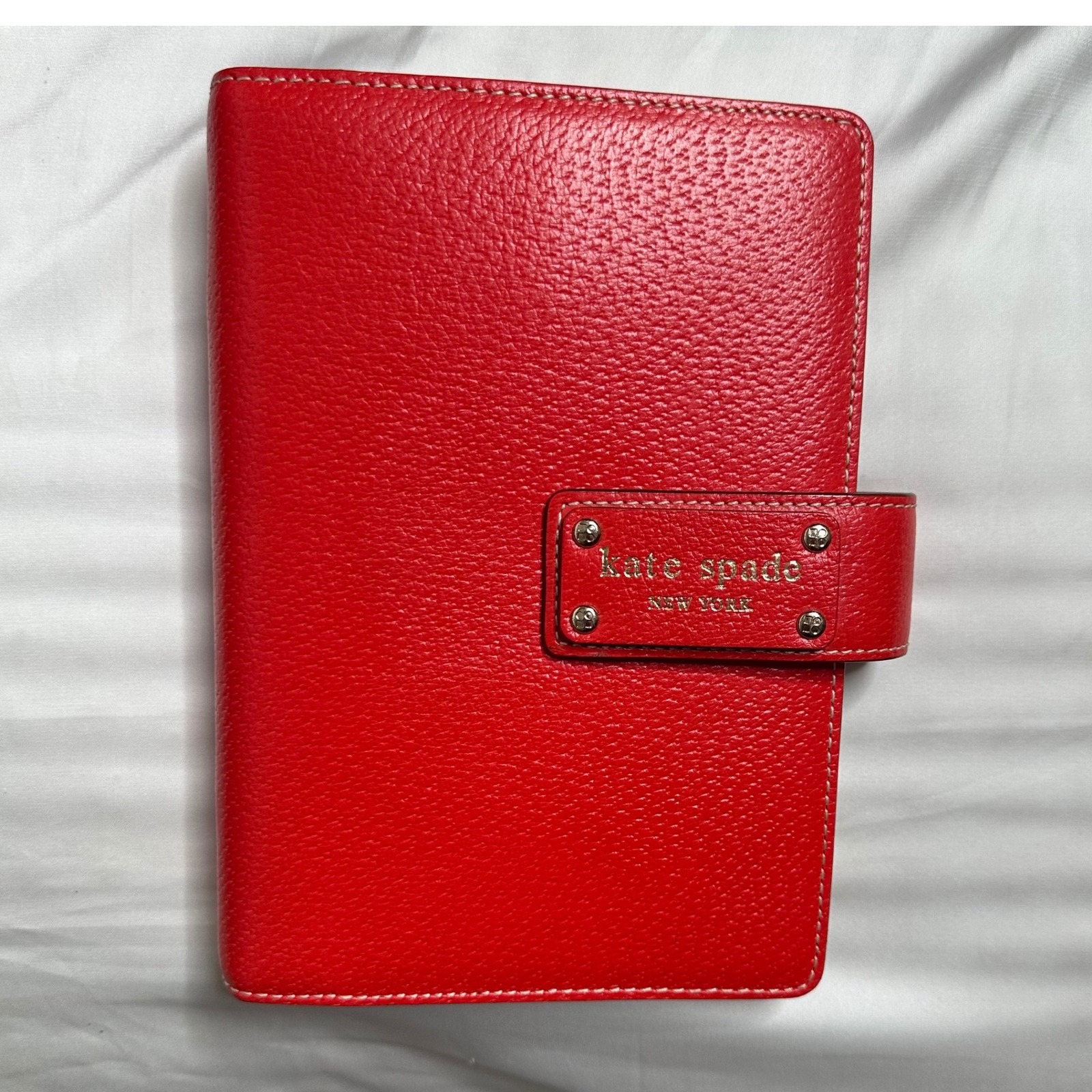Kate Spade New York Wellesley Leather 6 Ring Personal Organizer Planner Red Rare